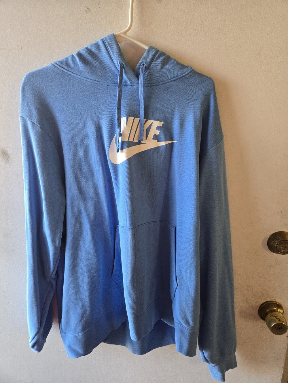 Nike Womens Sky Blue Hoodie with White Swoosh